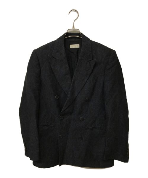 【中古・古着通販】DRIES VAN NOTEN (ドリスヴァンノッテン) 総柄リネンコットンダブルジャケット ネイビー  サイズ:46｜ブランド・古着通販 トレファク公式【TREFAC FASHION】スマホサイト