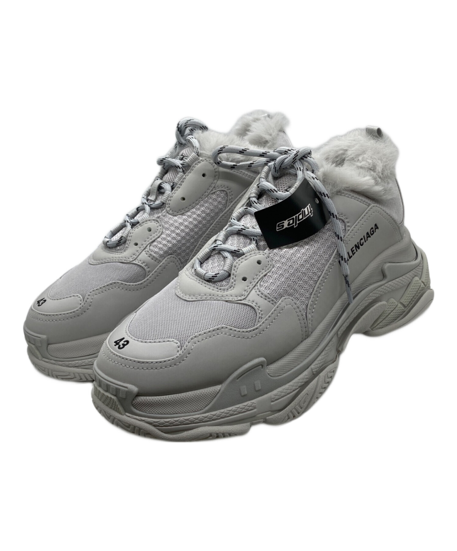 中古・古着通販】BALENCIAGA (バレンシアガ) TRIPLE S FAKE FUR グレー サイズ:10 未使用品｜ブランド・古着通販  トレファク公式【TREFAC FASHION】スマホサイト