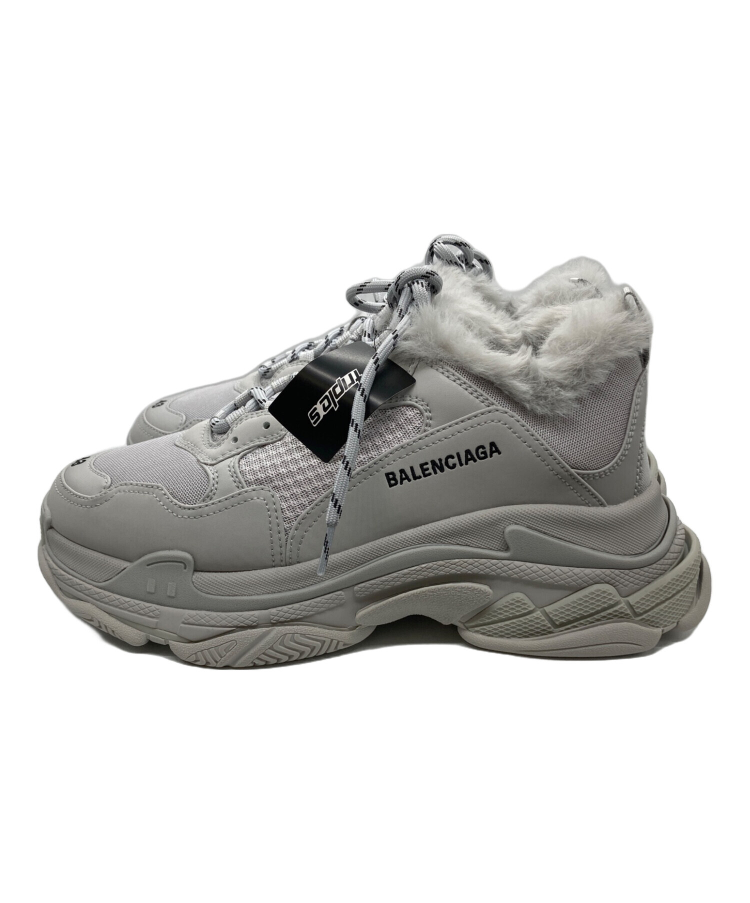 中古・古着通販】BALENCIAGA (バレンシアガ) TRIPLE S FAKE FUR グレー サイズ:10 未使用品｜ブランド・古着通販  トレファク公式【TREFAC FASHION】スマホサイト