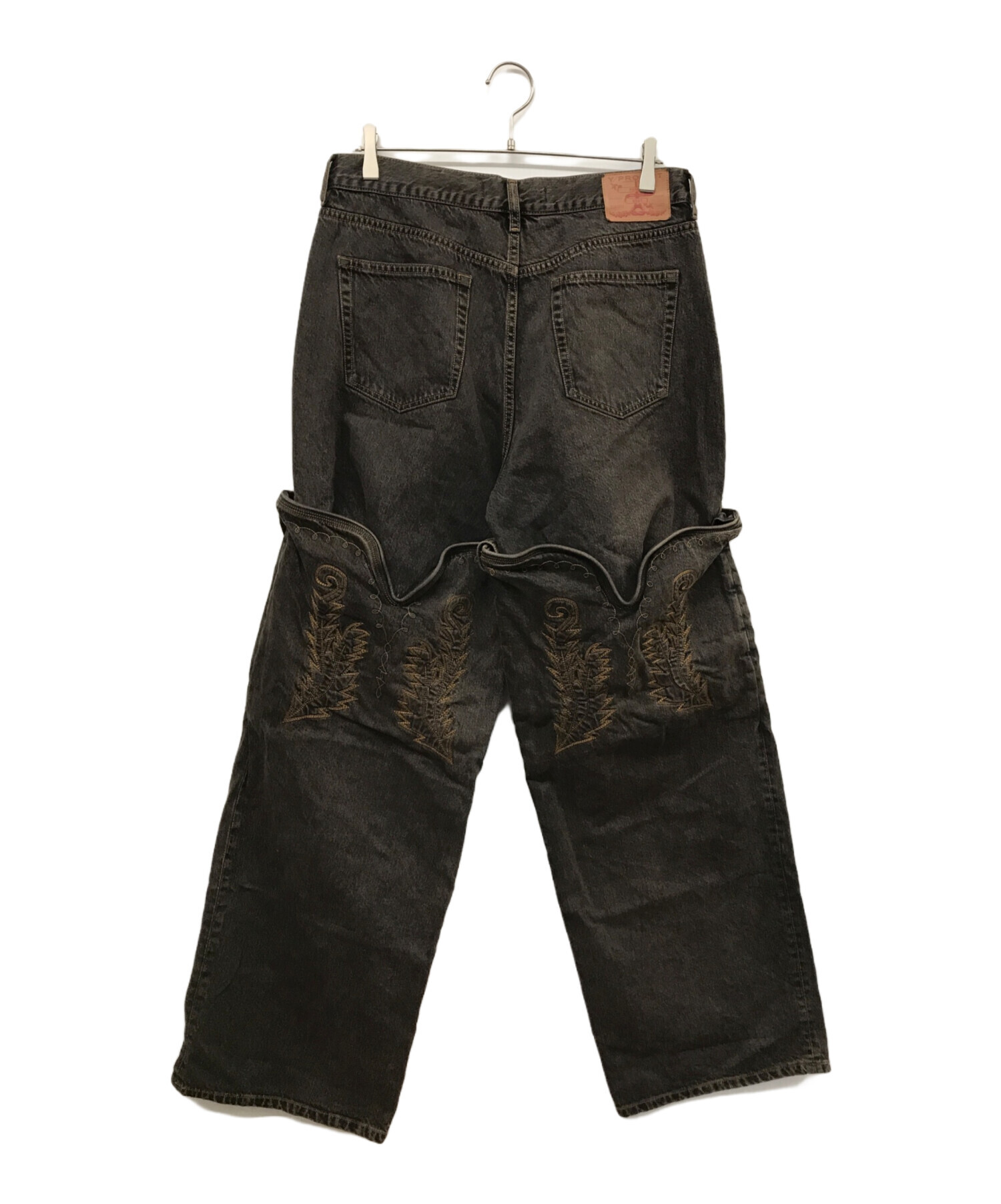 Y/PROJECT (ワイ プロジェクト) EVERGREEN MAXI COWBOY CUFF JEANS ブラック サイズ:W34.