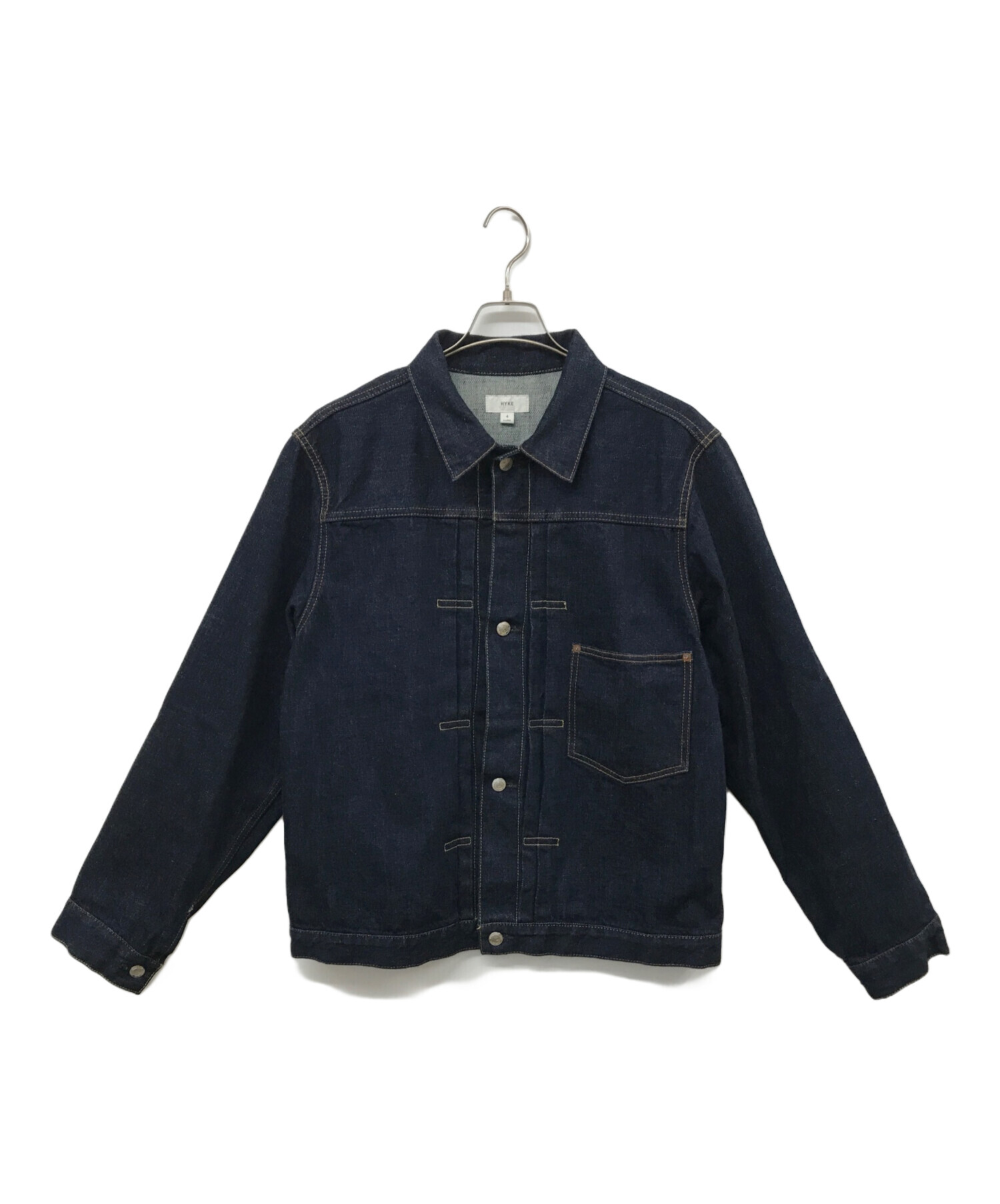 HYKE (ハイク) TYPE1/ワンウォッシュ デニムジャケット インディゴ サイズ:4 XL