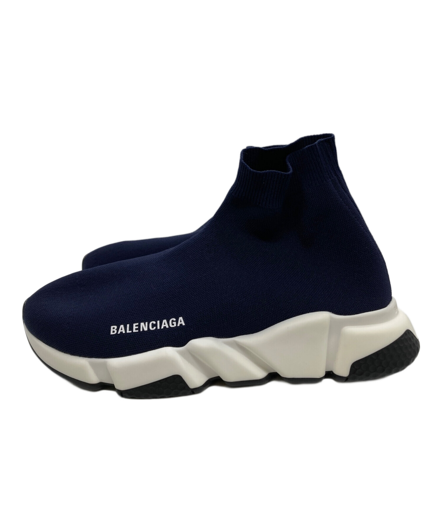 中古・古着通販】BALENCIAGA (バレンシアガ) Speed Recycled ニット スニーカー ネイビー サイズ:UK7｜ブランド・古着通販  トレファク公式【TREFAC FASHION】スマホサイト