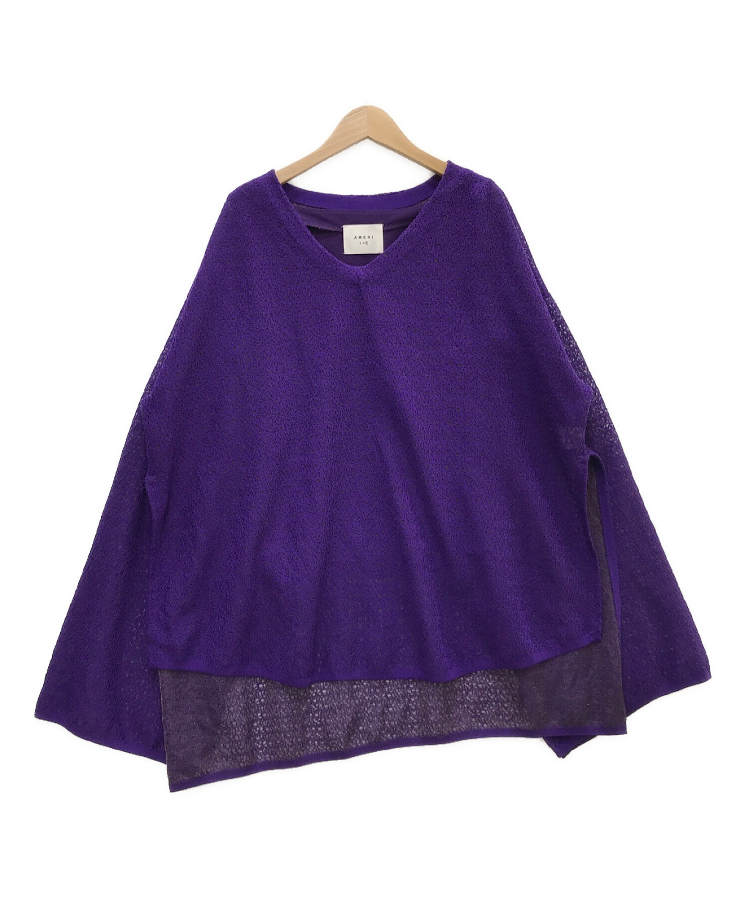 Ameri (アメリ) KARAKUSA JACQUARD KNIT パープル サイズ:F