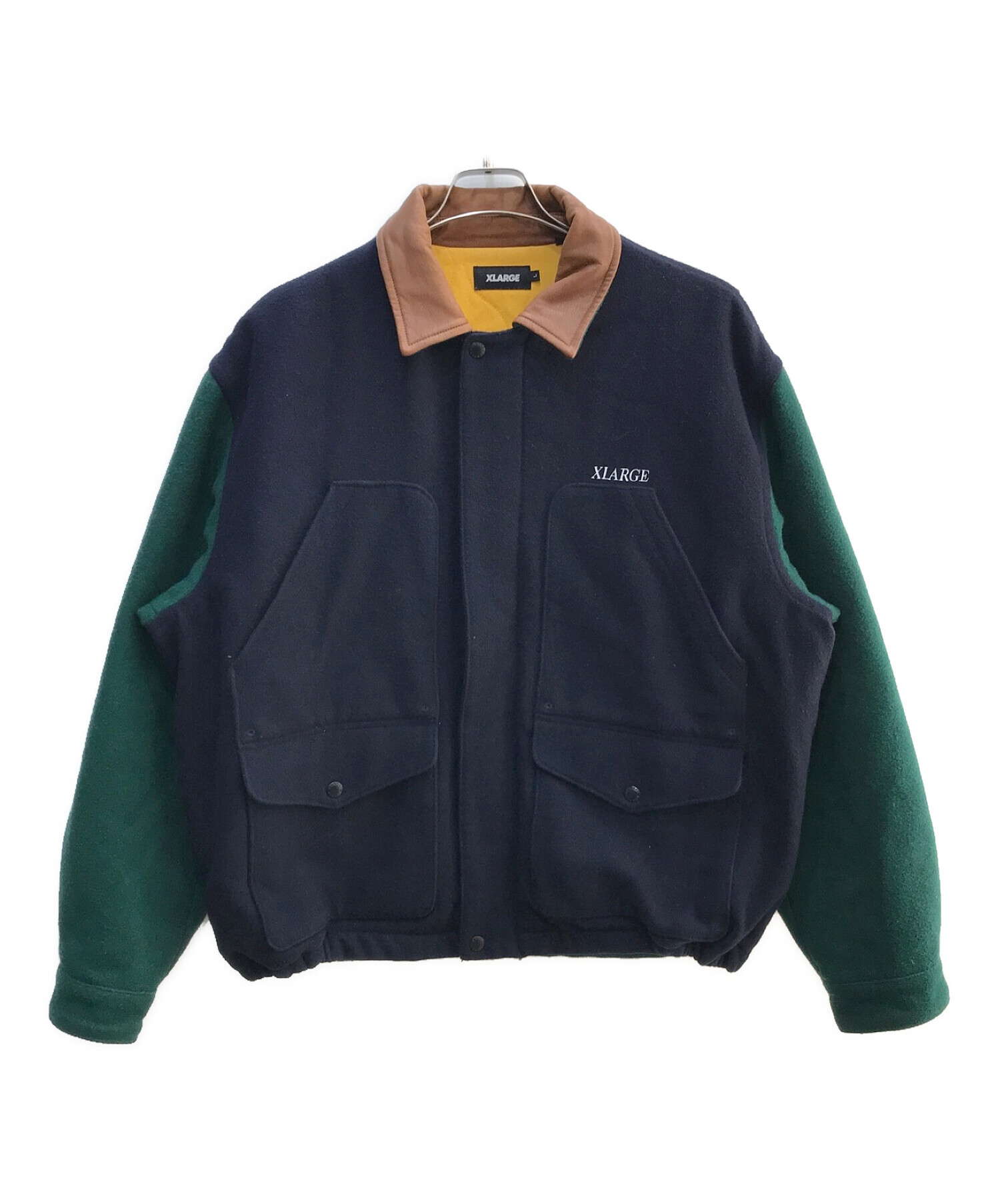 X-LARGE (エクストララージ) WOOL WORK JACKET ネイビー×グリーン サイズ:L