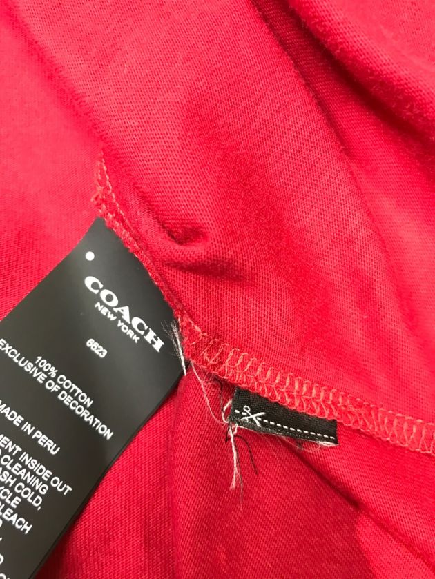 中古・古着通販】COACH (コーチ) ロゴTシャツ レッド サイズ:S 