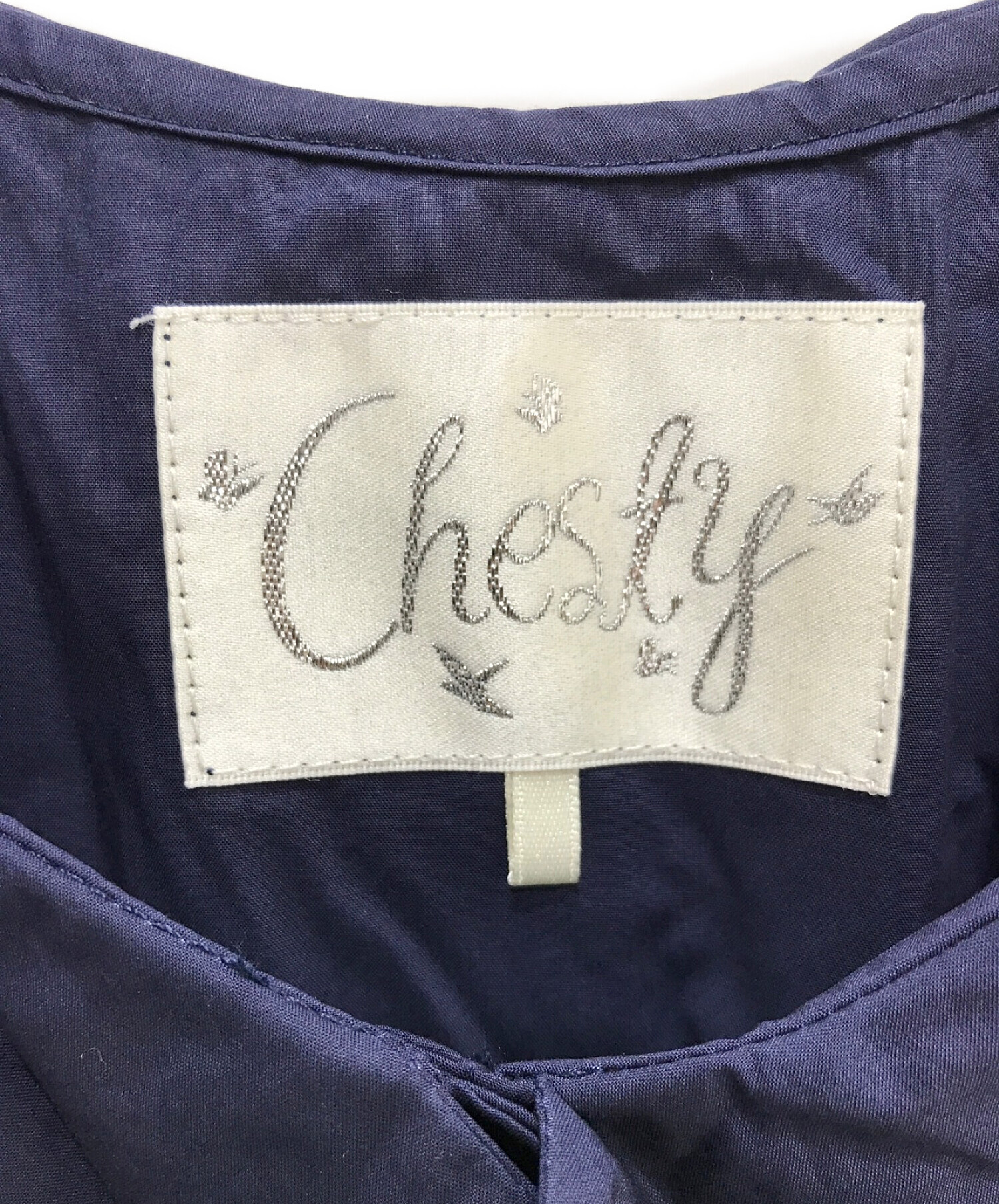 CHESTY (チェスティ) スカラップフラワーカラーブラウス ネイビー サイズ:1