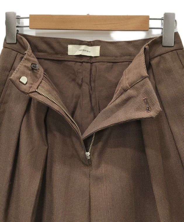 TODAYFUL (トゥデイフル) Houndstooth Wool Trousers ブラウン サイズ:38 未使用品