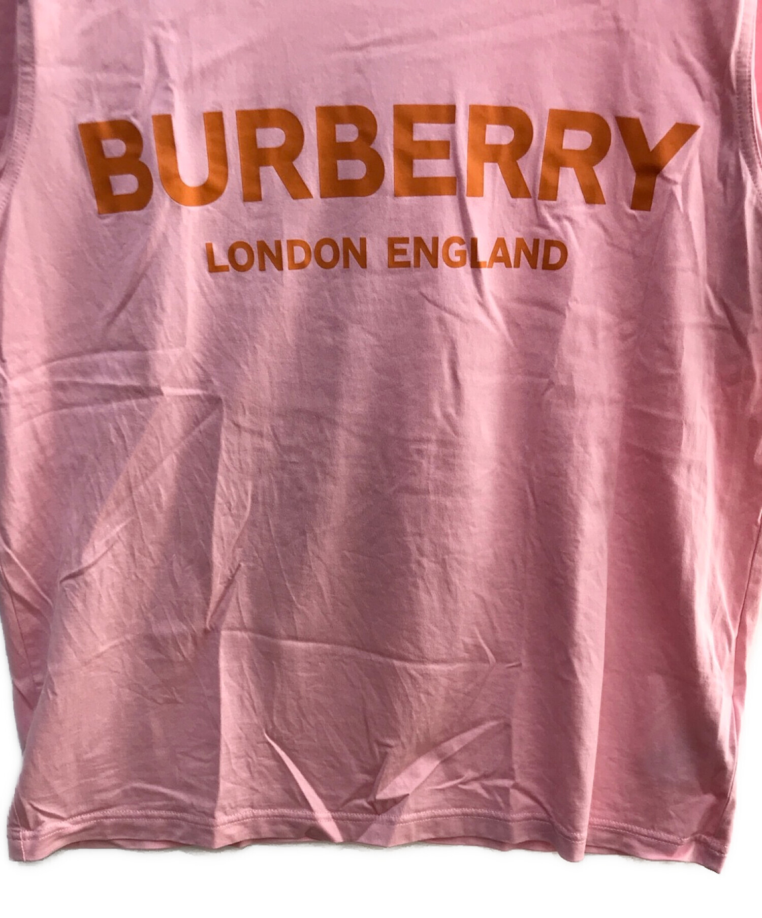 BURBERRY (バーバリー) ロゴプリントTシャツ ピンク サイズ:L/G