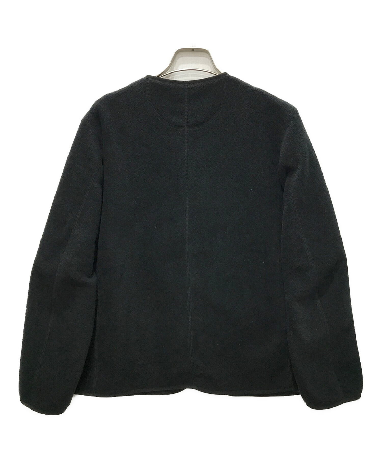 DANTON (ダントン) カラーレス フリースジャケット ブラック サイズ:36