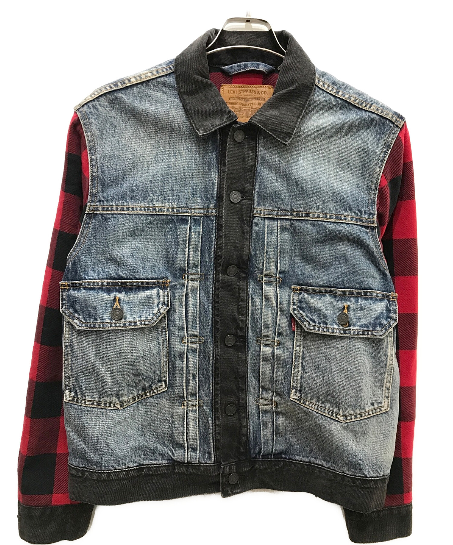 LEVI'S PReMIUM (リーバイスプレミアム) TYPE II Hybrid Trucker Jacket インディゴ×レッド サイズ:S