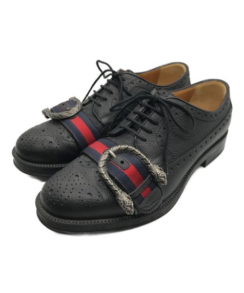 中古・古着通販】GUCCI (グッチ) Martins ブローグシューズ ブラック