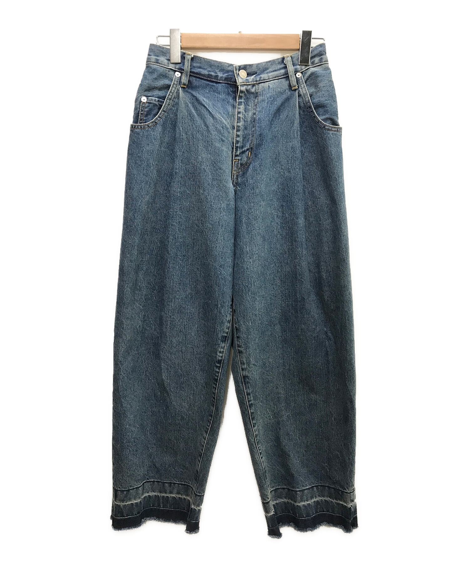 NEON SIGN (ネオンサイン) UNHEMMED WIDE DENIM SLACKS インディゴ サイズ:44