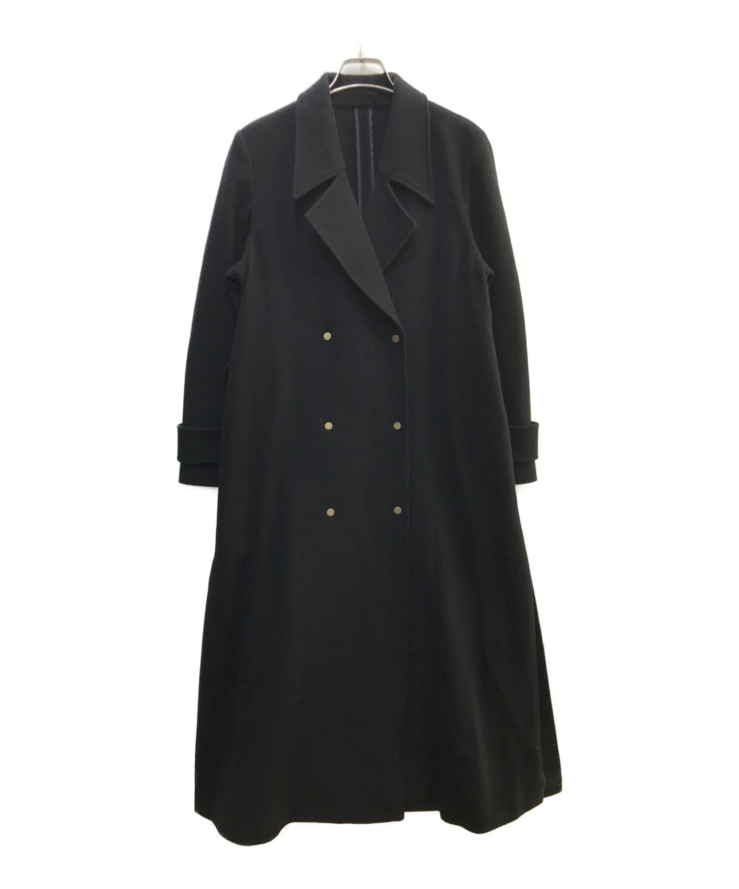 中古・古着通販】Ameri (アメリ) BELT FLARE LONG COAT ブラック