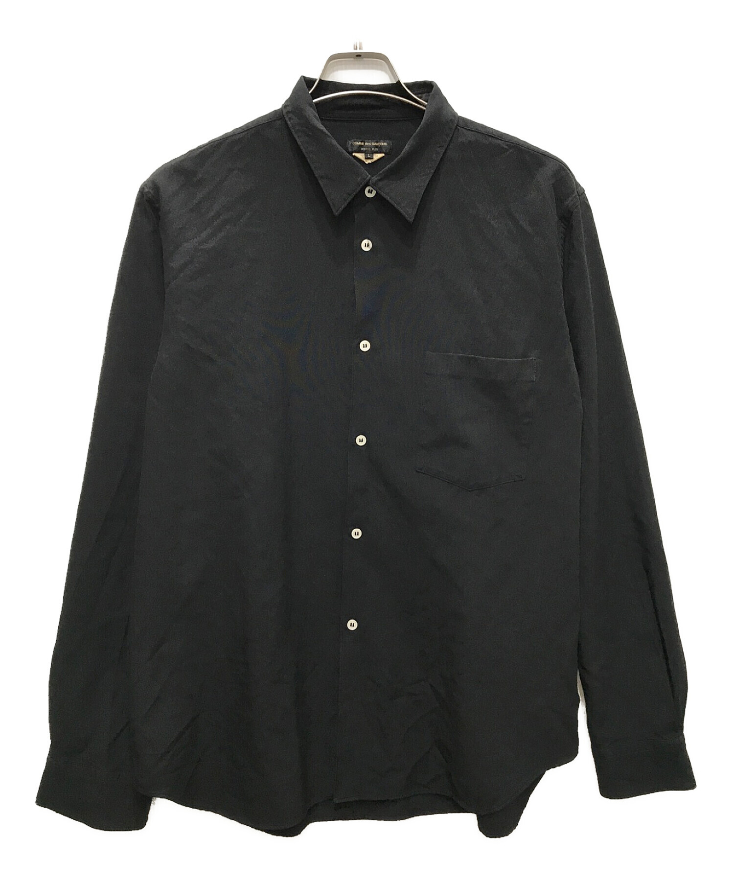 COMME des GARCONS HOMME PLUS (コムデギャルソンオムプリュス) ポリ製品加工 オックスフォード シャツ ブラック サイズ:L