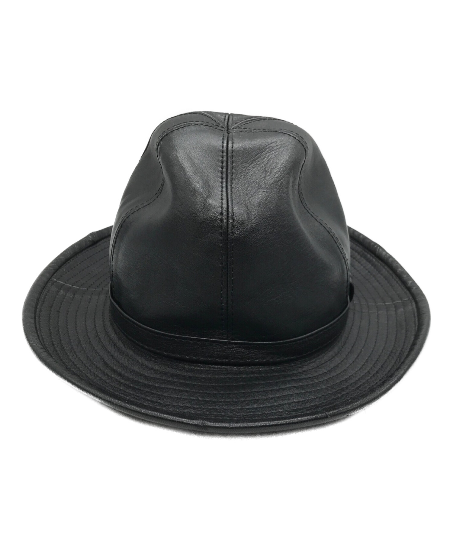 BORSALINO × Y's for men (ボルサリーノ × ワイズフォーメン) レザーハット ブラック サイズ:58