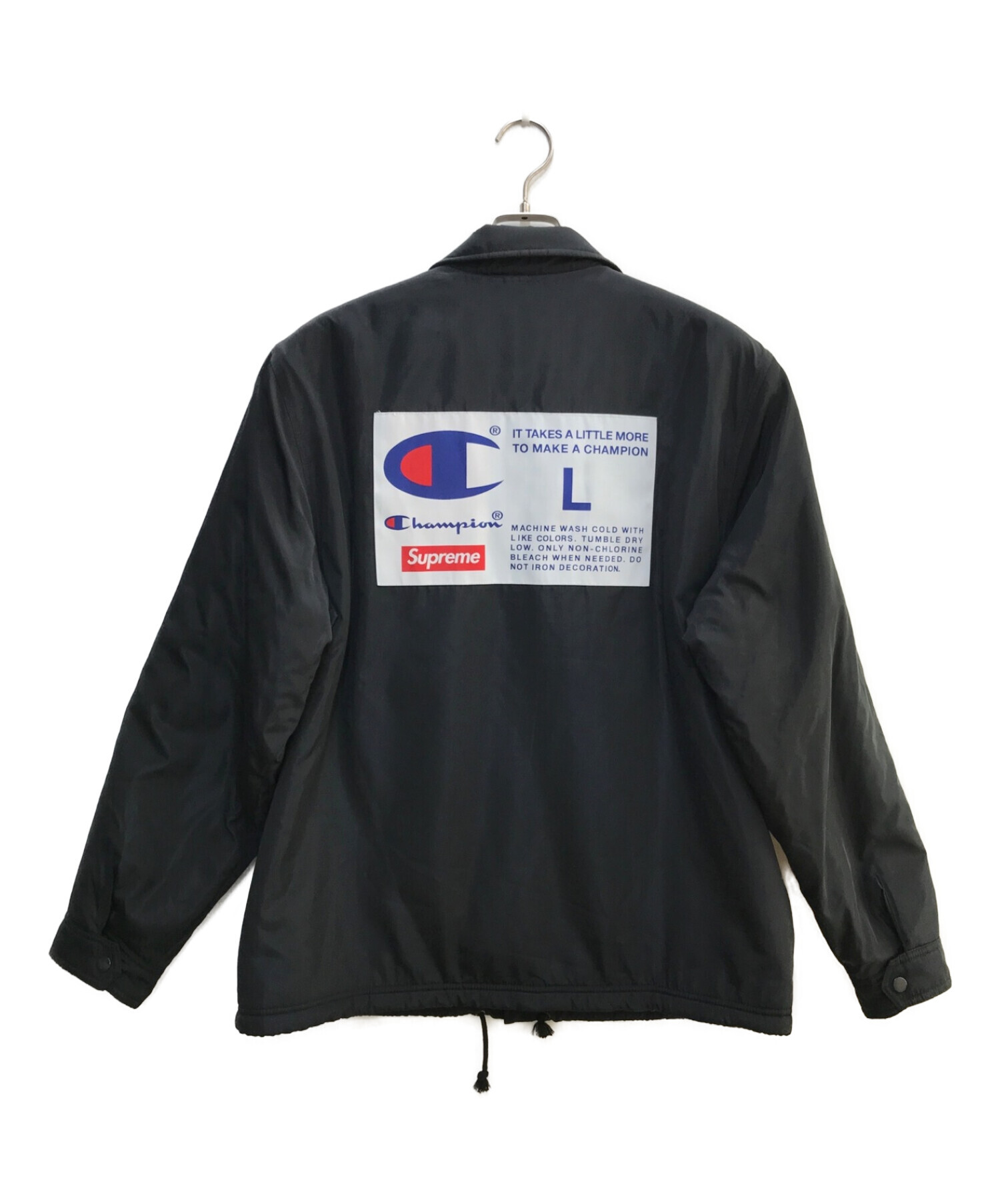 SUPREME (シュプリーム) Champion (チャンピオン) Label Coaches Jacket ブラック サイズ:L