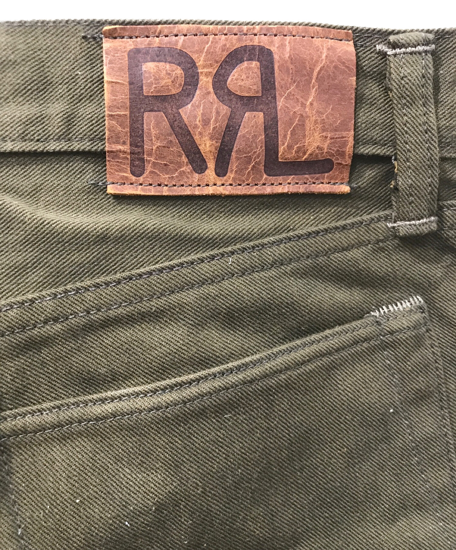 RRL (ダブルアールエル) スリムフィット セルビッチデニムパンツ グリーン サイズ:31