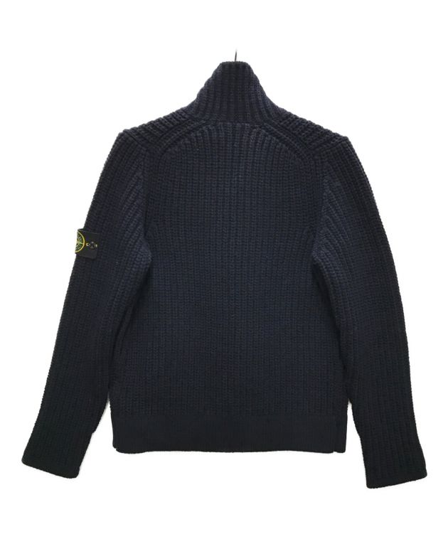 STONE ISLAND (ストーンアイランド) ダブルボタン ローゲージニットジャケット ネイビー サイズ:M