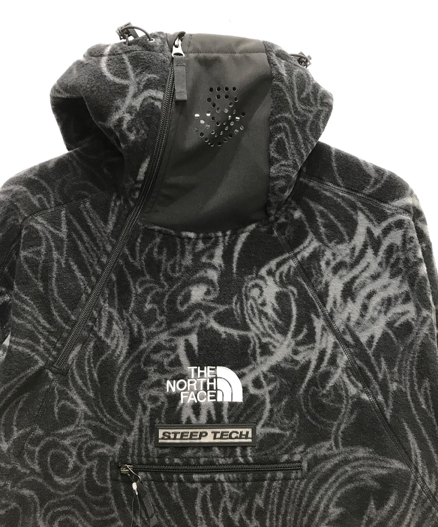 SUPREME×THE NORTH FACE (シュプリーム × ザノースフェイス) STEEP TECH FLEECE PULLOVER  ブラック×グレー サイズ:L 未使用品