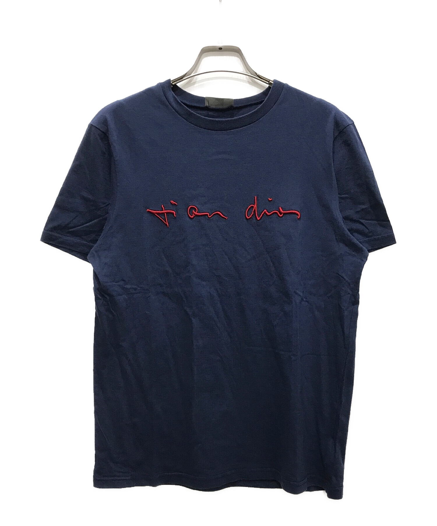 Dior (ディオール) 刺繍Tシャツ ネイビー サイズ:XS