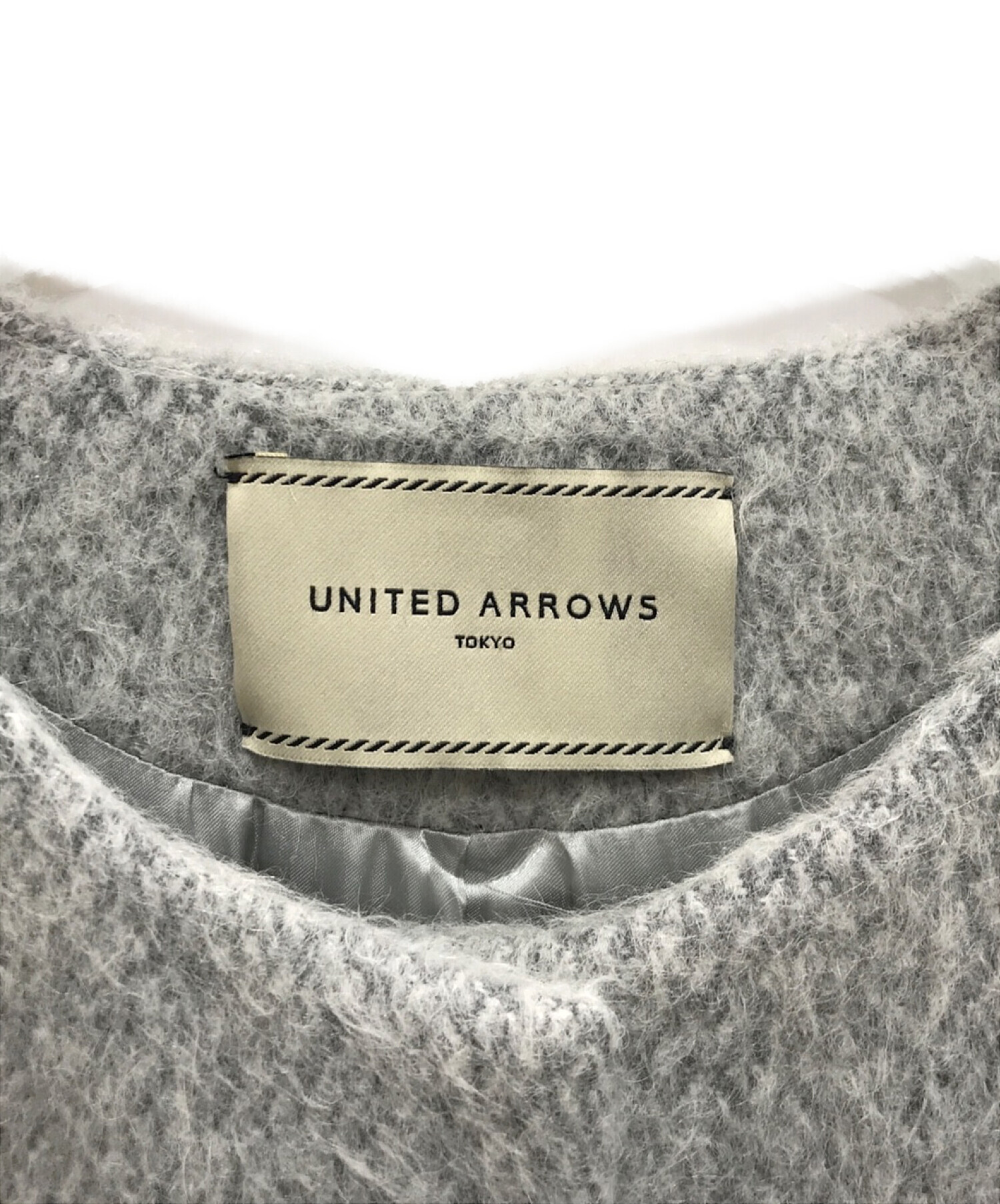 中古・古着通販】UNITED ARROWS TOKYO (ユナイテッドアローズトウキョウ) シャギーノーカラーコート グレー サイズ:36｜ブランド・古着通販  トレファク公式【TREFAC FASHION】スマホサイト