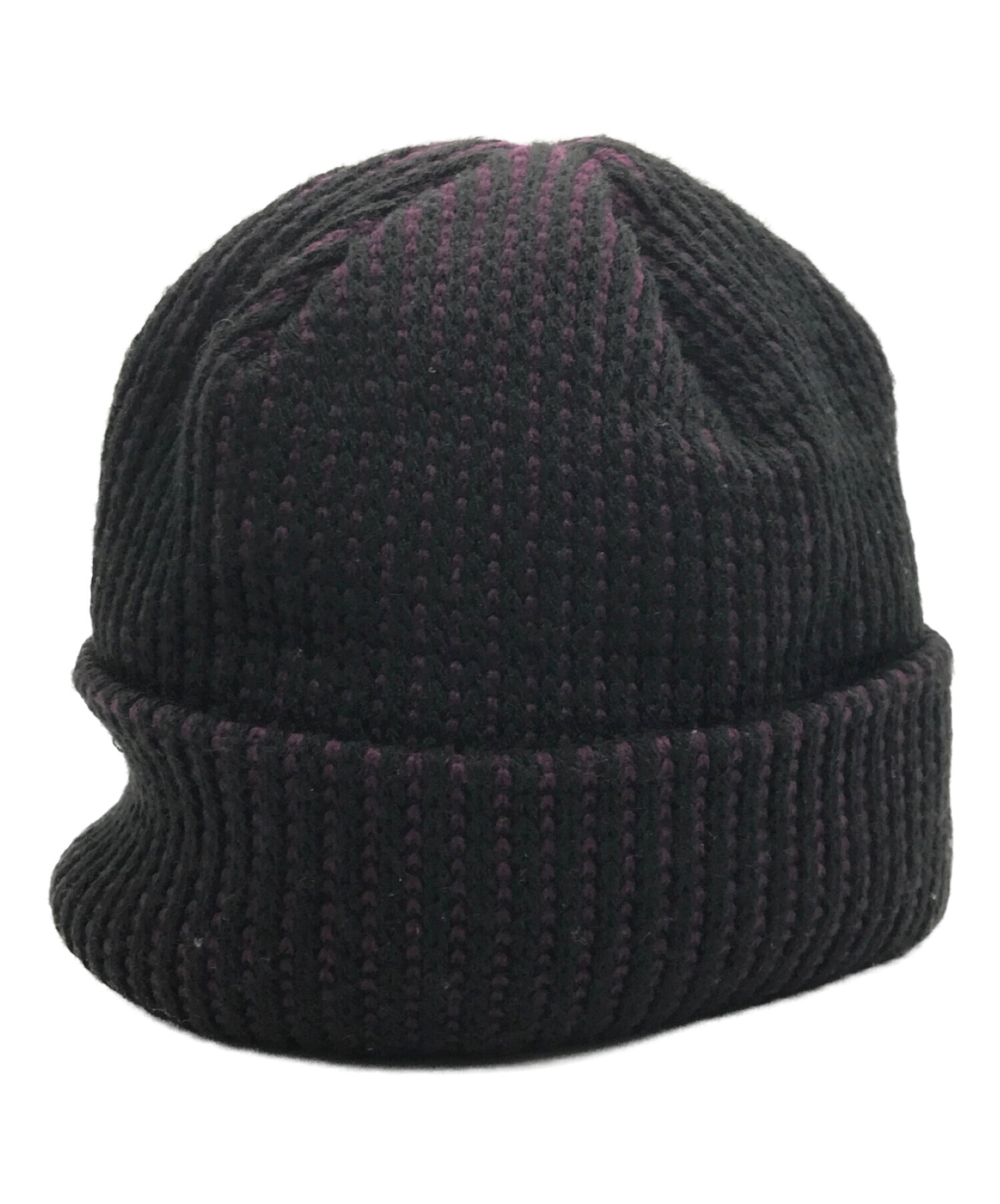 SUPREME (シュプリーム) 2Tone Rib Beanie パープル×ブラック