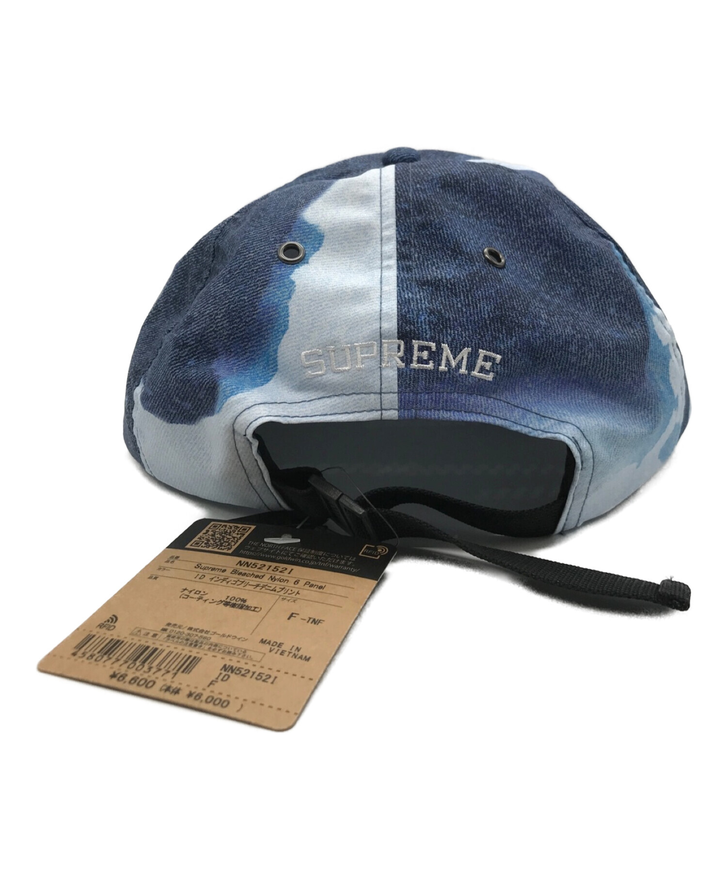 SUPREME (シュプリーム) THE NORTH FACE (ザ ノース フェイス) Bleached Denim Print 6PANEL  Cap ブルー サイズ:FREE 未使用品