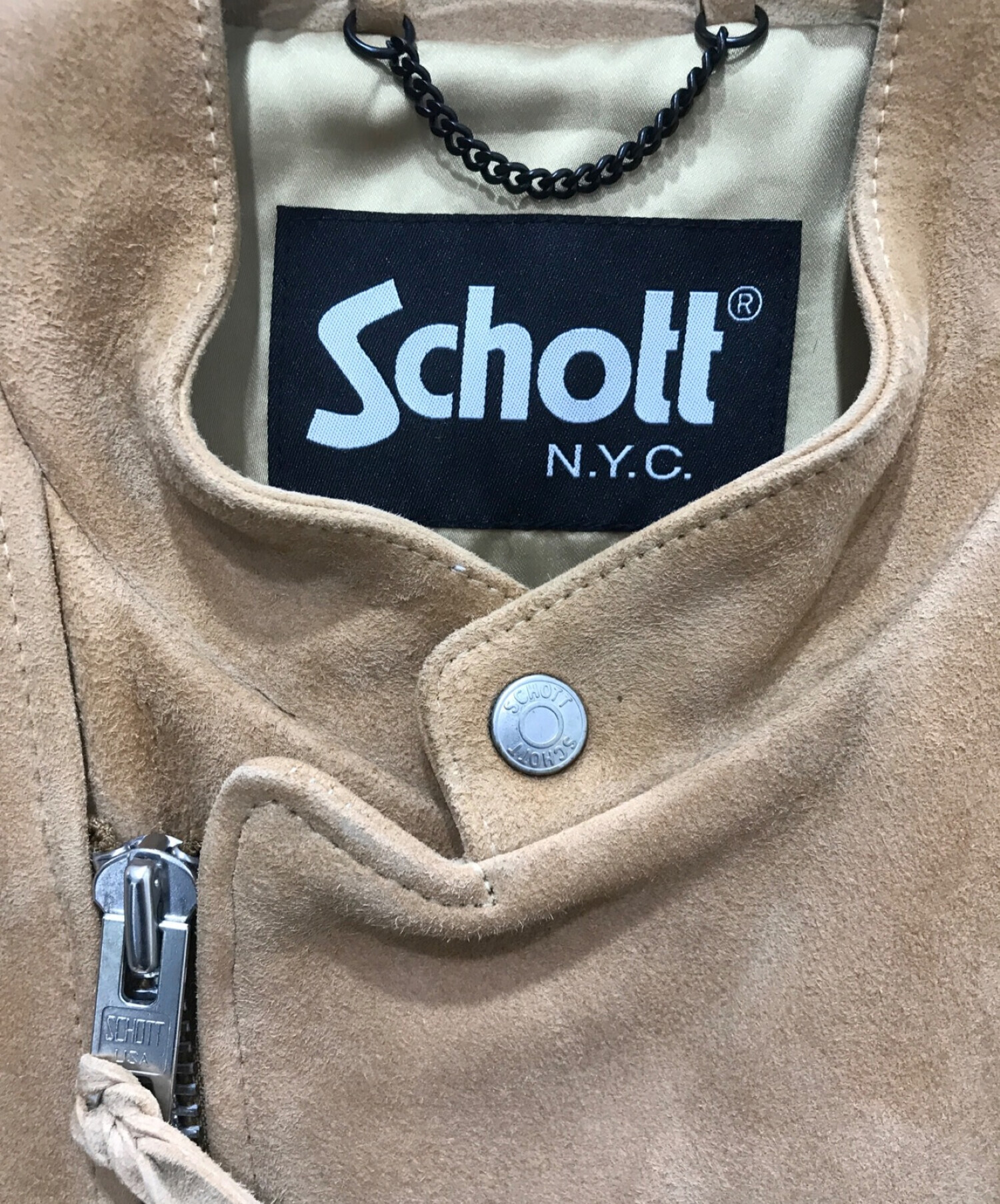 Schott (ショット) シープスエード ダブルライダースジャケット ベージュ サイズ:40