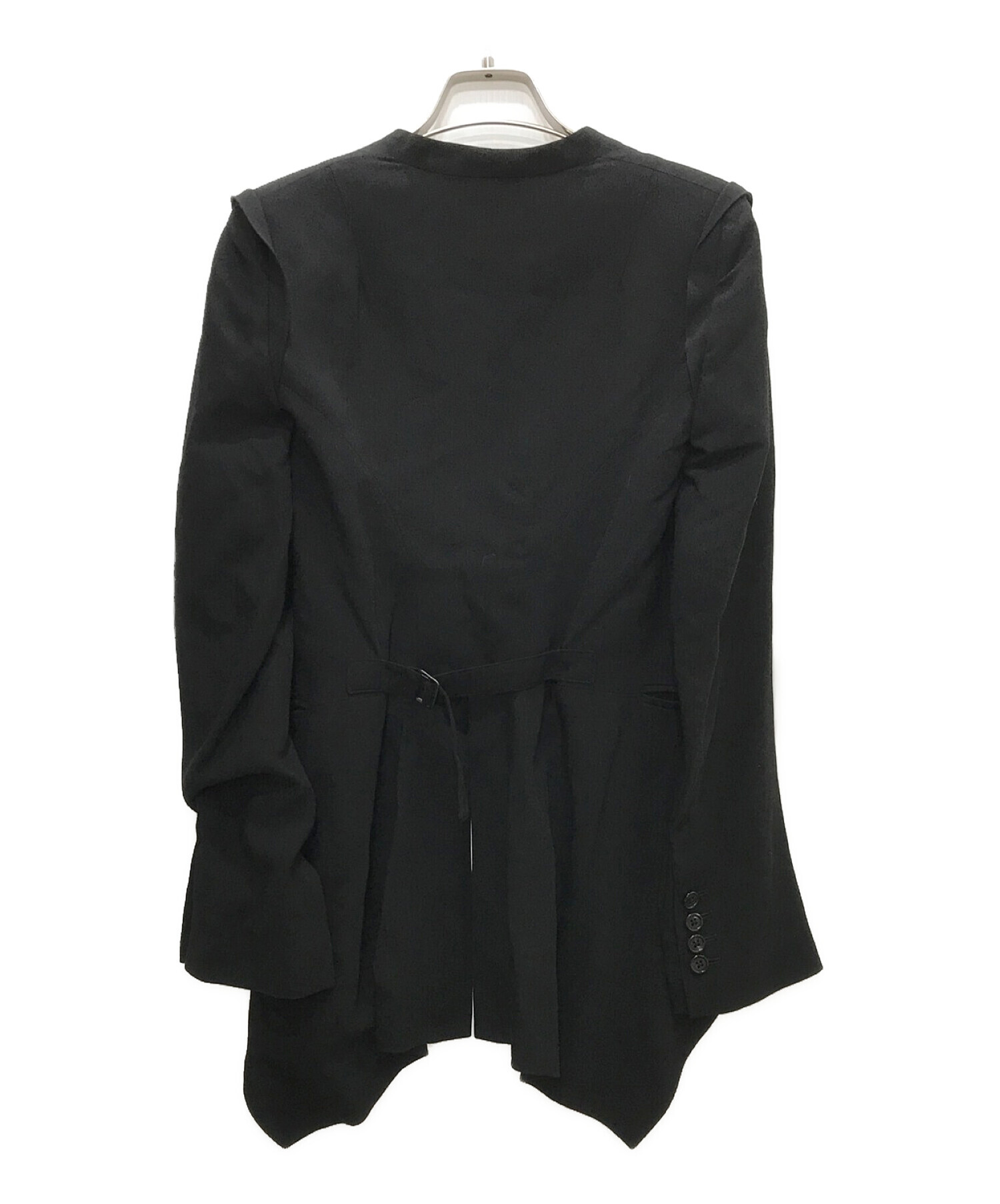 ANN DEMEULEMEESTER (アンドゥムルメステール) ロングデザインジャケット ブラック サイズ:34