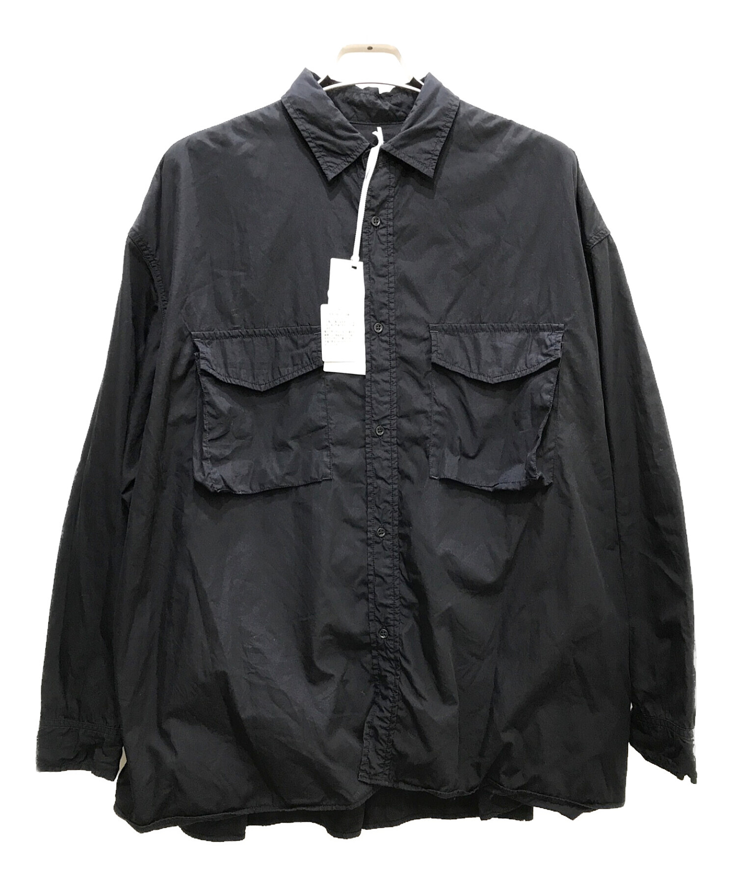 Graphpaper (グラフペーパー) Garment Dyed Poplin Fatigue Shirt ネイビー サイズ:Free