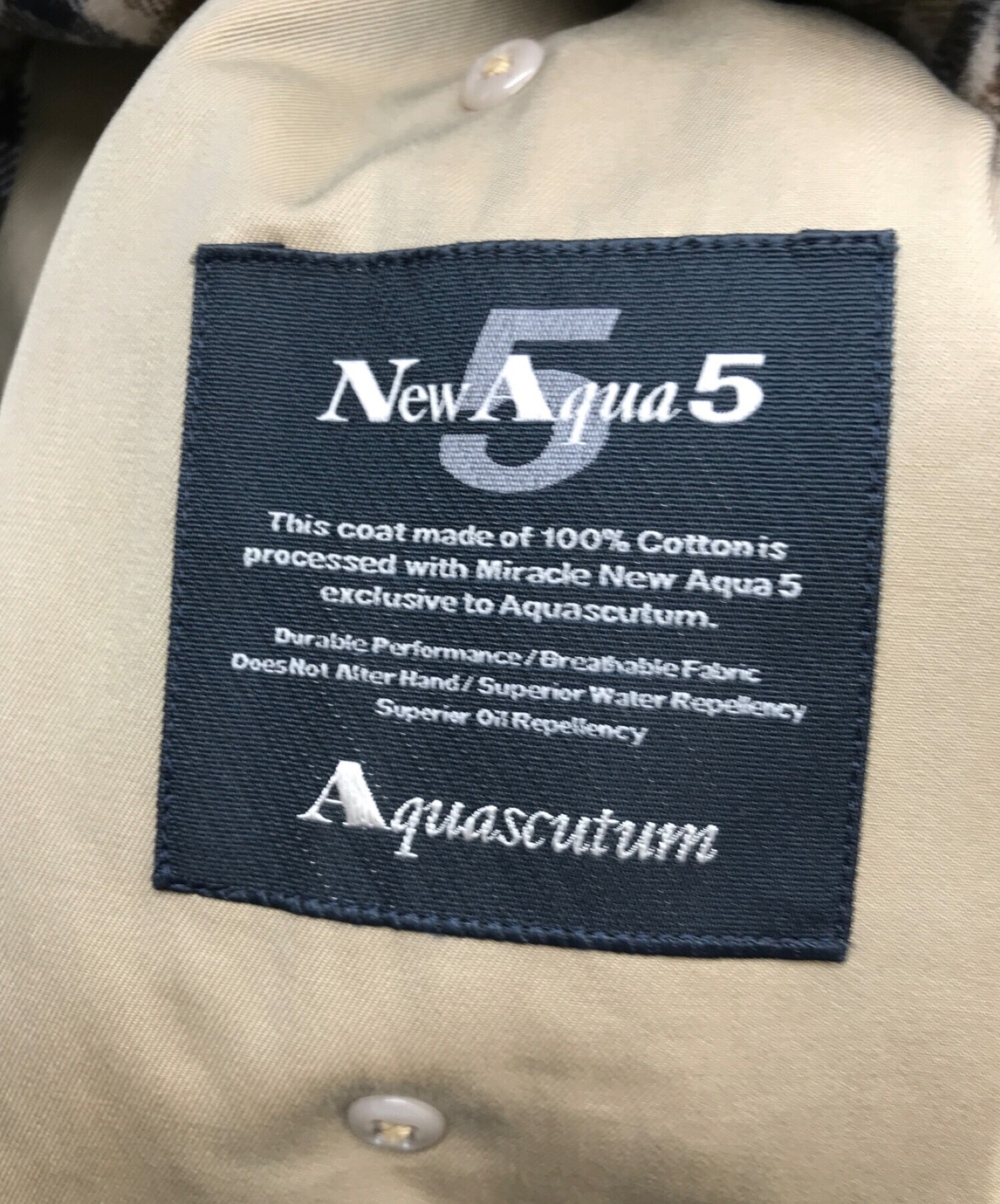 Aquascutum (アクアスキュータム) New Aqua5 ライナーステンカラーコート ベージュ サイズ:36