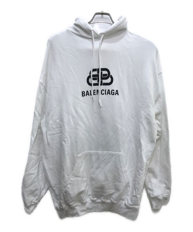 中古・古着通販】BALENCIAGA (バレンシアガ) BBロゴプリント プルオーバーパーカー ホワイト サイズ:XS｜ブランド・古着通販  トレファク公式【TREFAC FASHION】スマホサイト