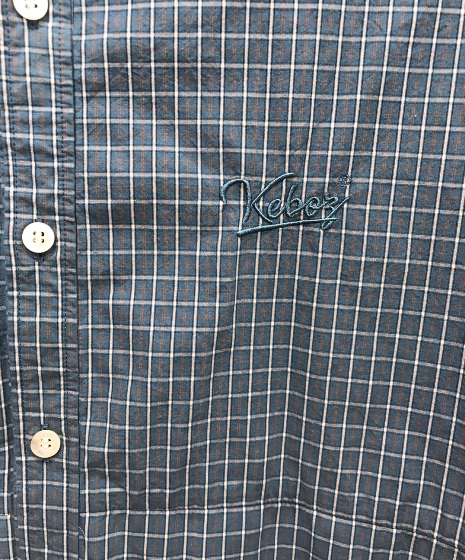 中古・古着通販】KEBOZ (ケボズ) CHECK BALL SHIRT ブルー サイズ