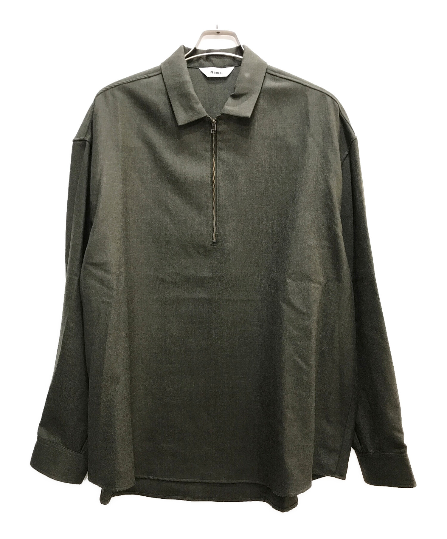 Name. (ネーム) WOOL HALF ZIP SHIRT オリーブ サイズ:2