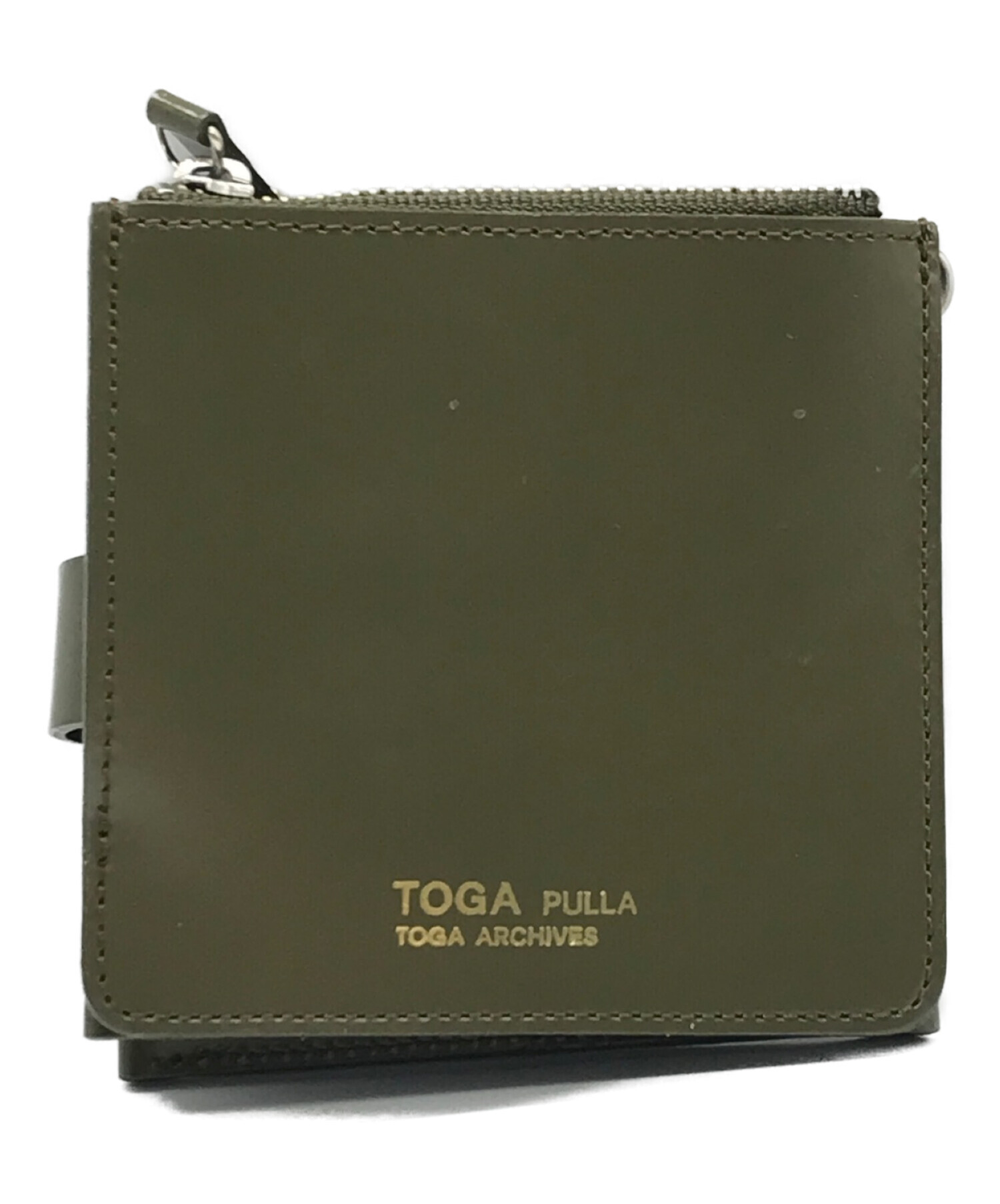 TOGA PULLA (トーガ プルラ) レザーショルダーウォレット オリーブ