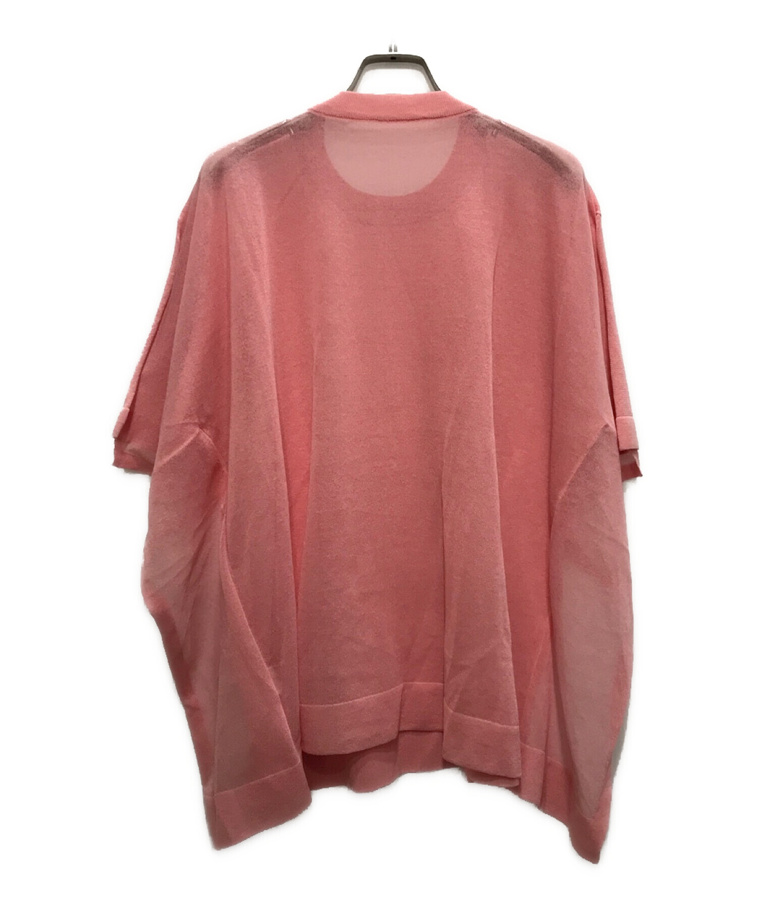 中古・古着通販】CLANE (クラネ) SHEER SQUARE KNIT TEE ピンク