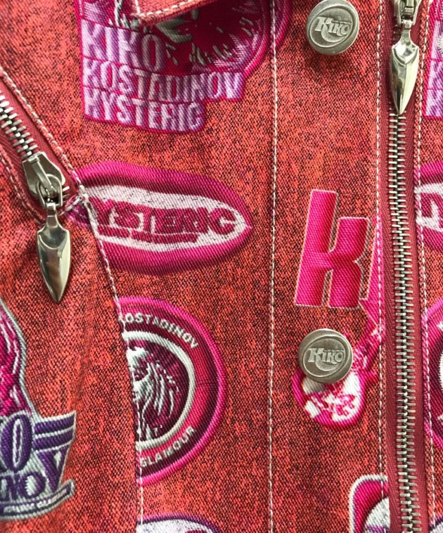 Hysteric Glamour (ヒステリックグラマー) KIKO KOSTADINOV (キコ・コスタディノフ) HG ZIP MOTO  JACKET ピンク サイズ:M