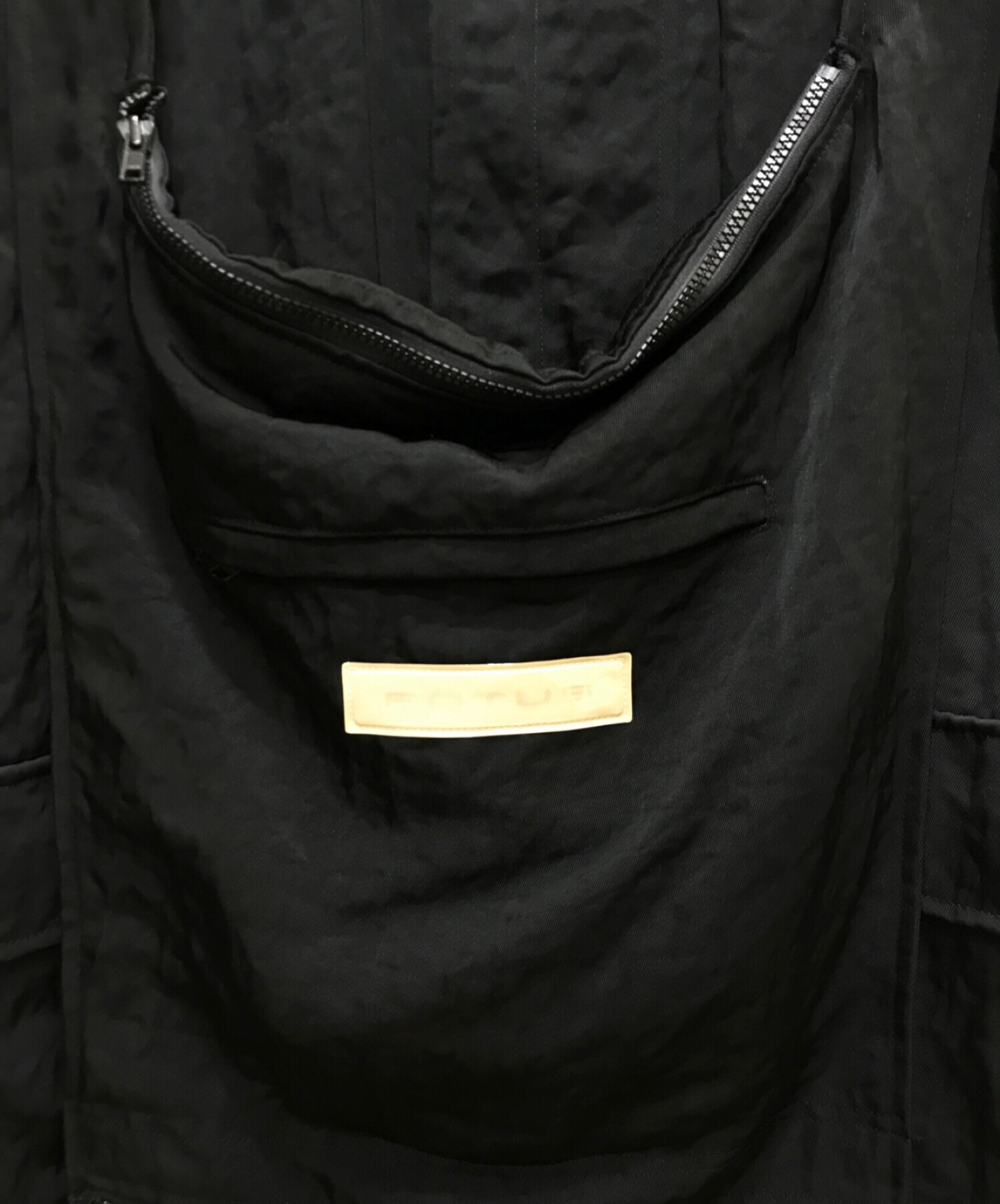 FOTUS (フェトウス) フロントバッグナイロンギミックコート ブラック サイズ:S