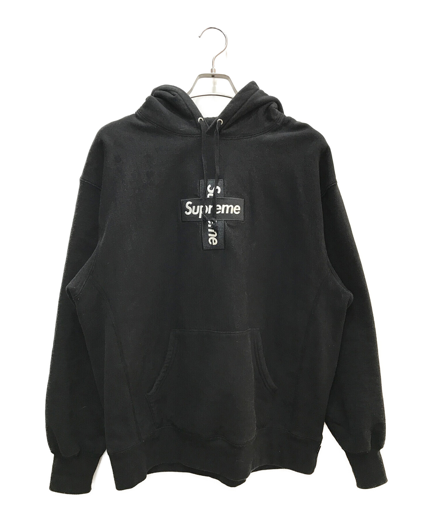 SUPREME (シュプリーム) Cross Box Logo Hooded Sweatshirt ブラック サイズ:L