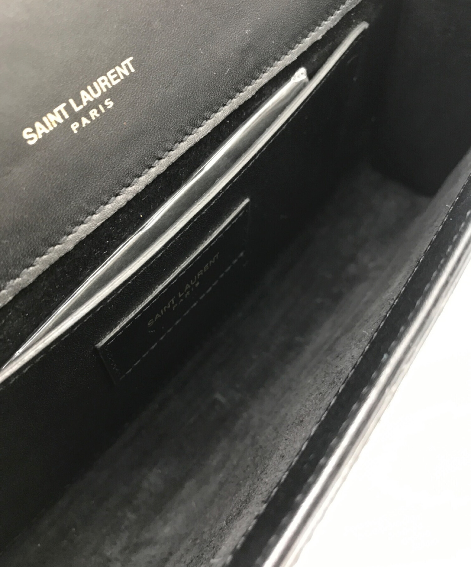 新品 サンローランパリ SAINT LAURENT YSL クラッチバッグ 黒-