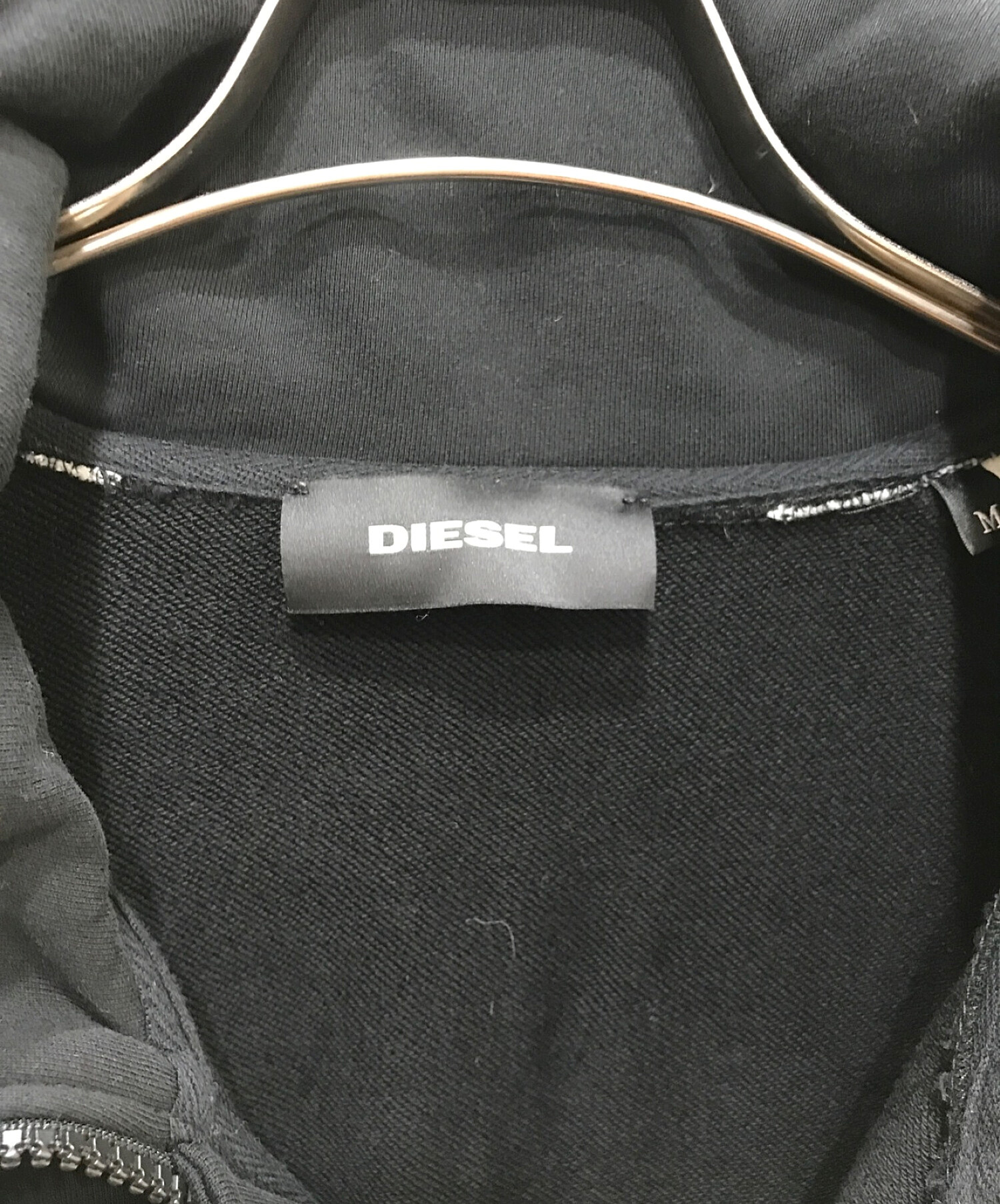 DIESEL (ディーゼル) ハーフジップスウェット ブラック サイズ:M