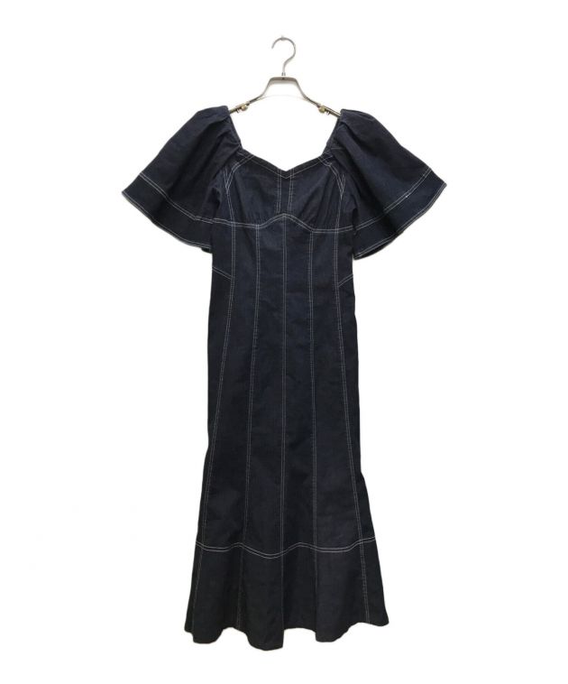 中古・古着通販】HER LIP TO (ハーリップトゥ) Volume Sleeve Day Dress ブルー サイズ:M｜ブランド・古着通販  トレファク公式【TREFAC FASHION】スマホサイト