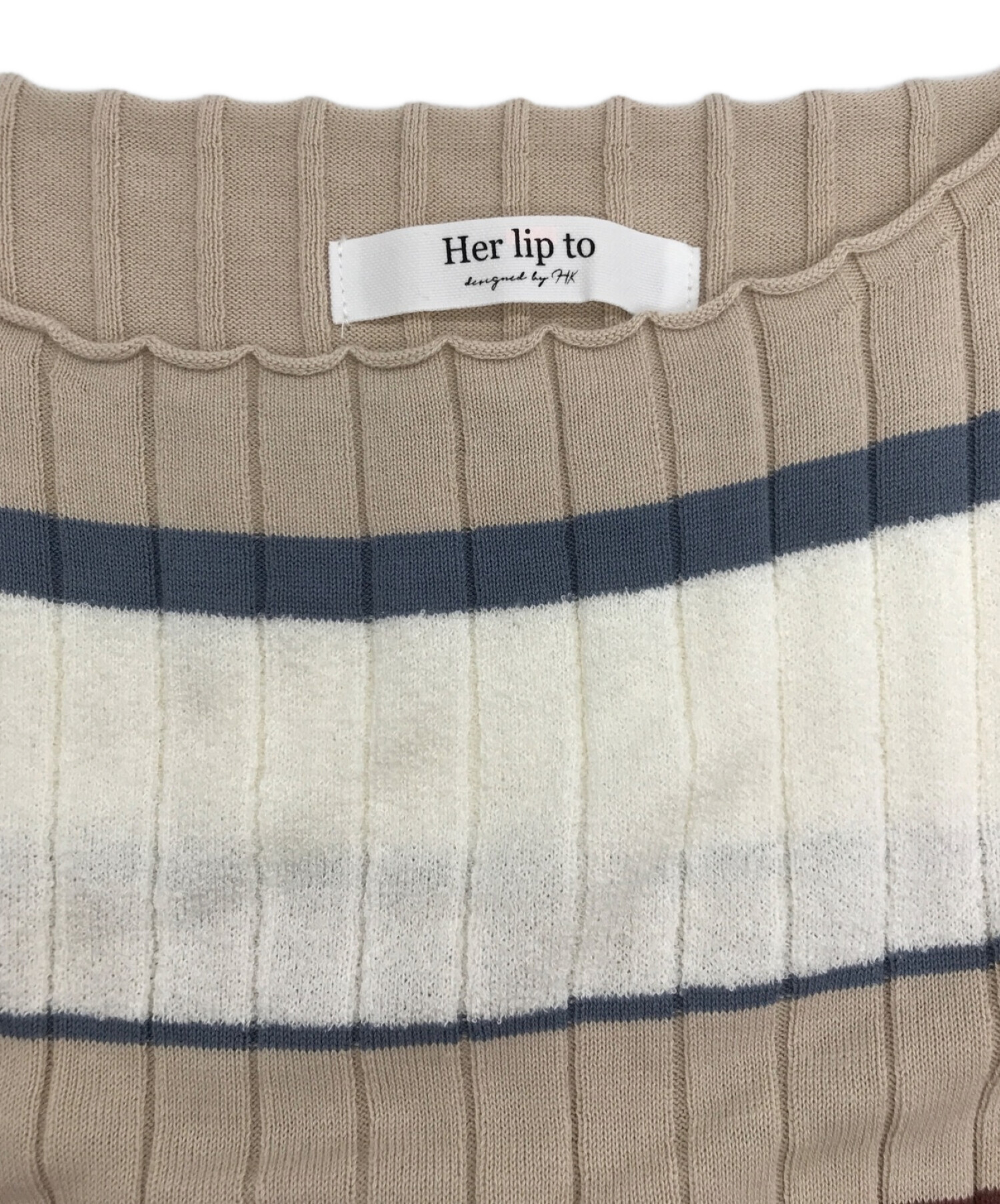 中古・古着通販】HER LIP TO (ハーリップトゥ) Cotton Striped Ribbed