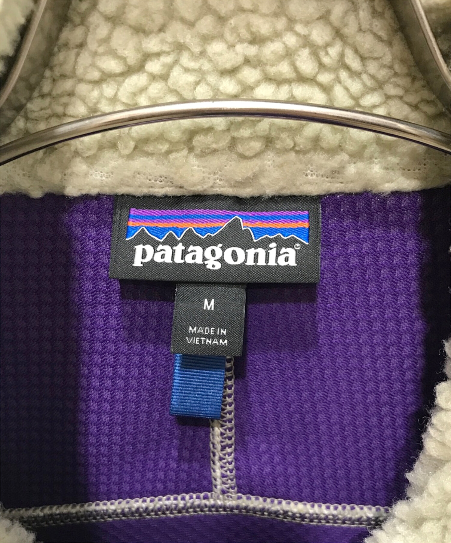 Patagonia (パタゴニア) クラシック・レトロX・ベスト ナチュラル×パープル サイズ:M