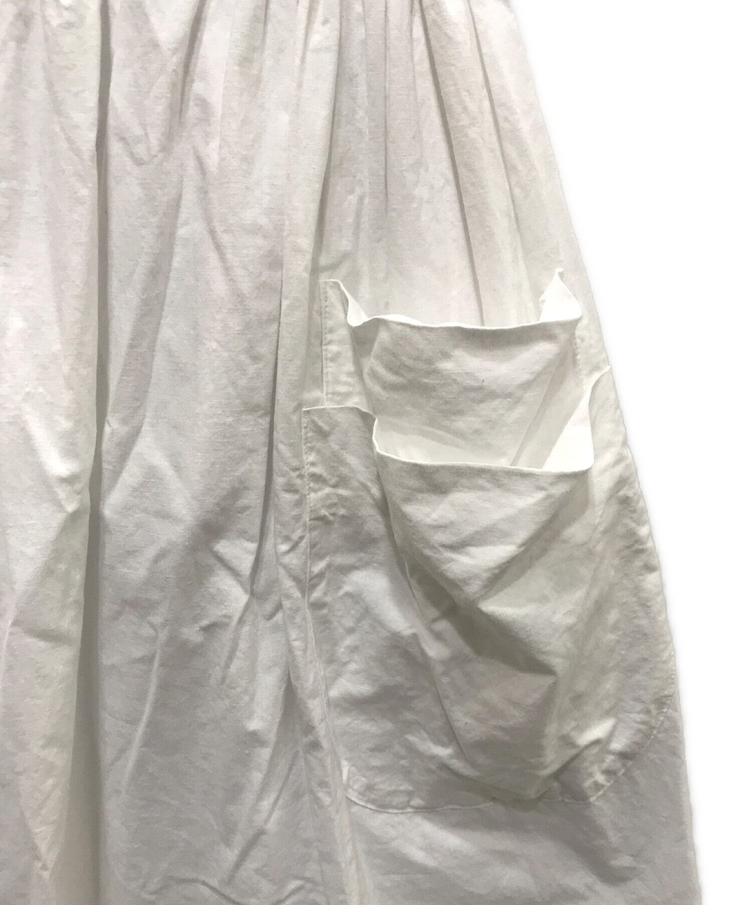 homspun (ホームスパン) ダブルポケットギャザースカート ホワイト サイズ:M