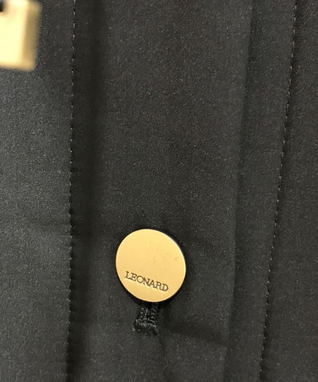 LEONARD (レオナール) シルク中綿コート ブラック サイズ:11R