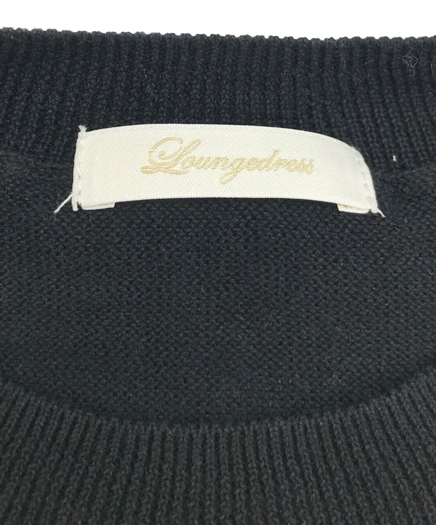 中古・古着通販】Loungedress (ラウンジドレス) リネンロゴフレンチニット ブラック サイズ:F｜ブランド・古着通販  トレファク公式【TREFAC FASHION】スマホサイト