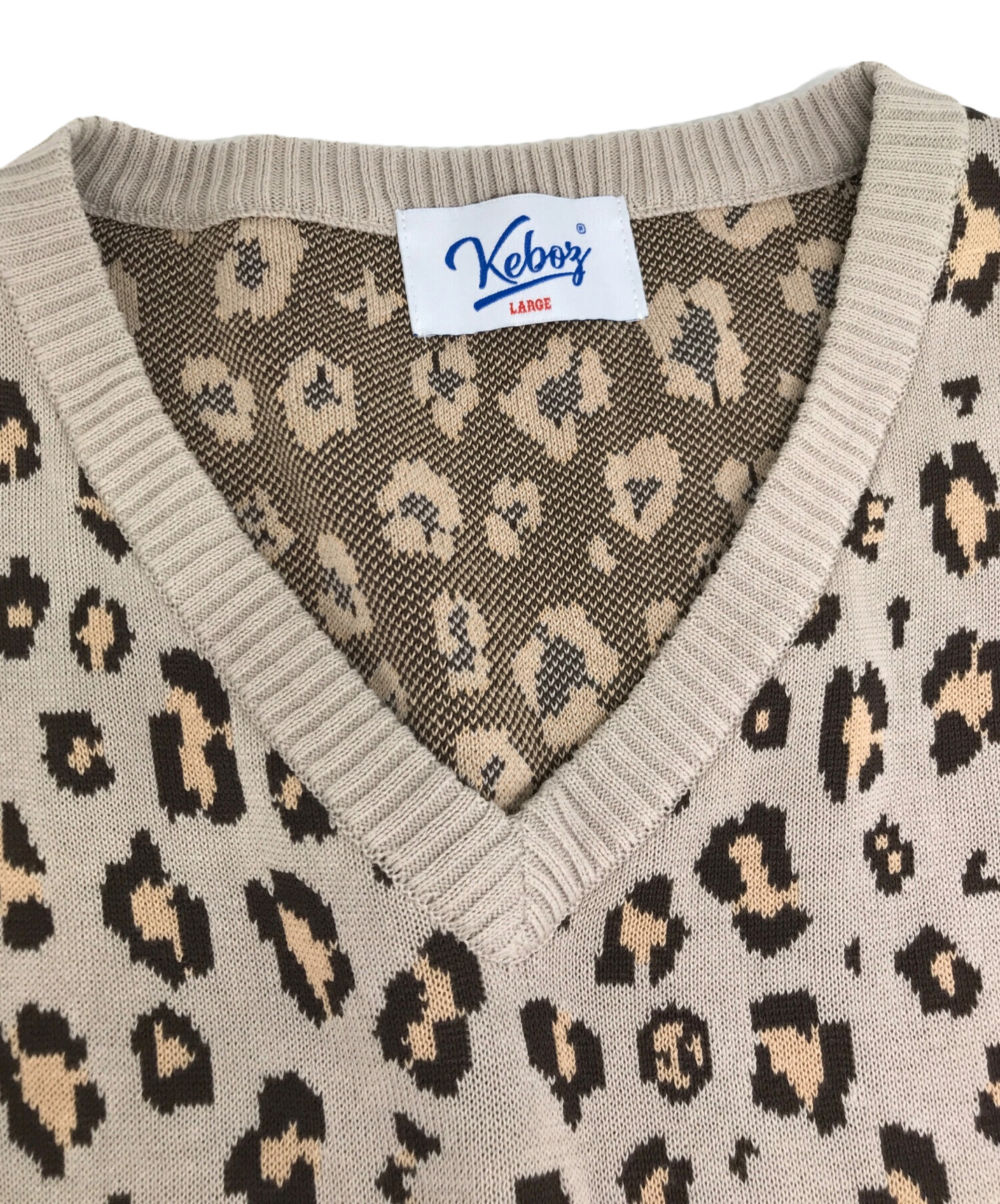 中古・古着通販】KEBOZ (ケボズ) LEOPARD KNIT VEST/レオパードニットベスト ベージュ サイズ:LARGE｜ブランド・古着通販  トレファク公式【TREFAC FASHION】スマホサイト