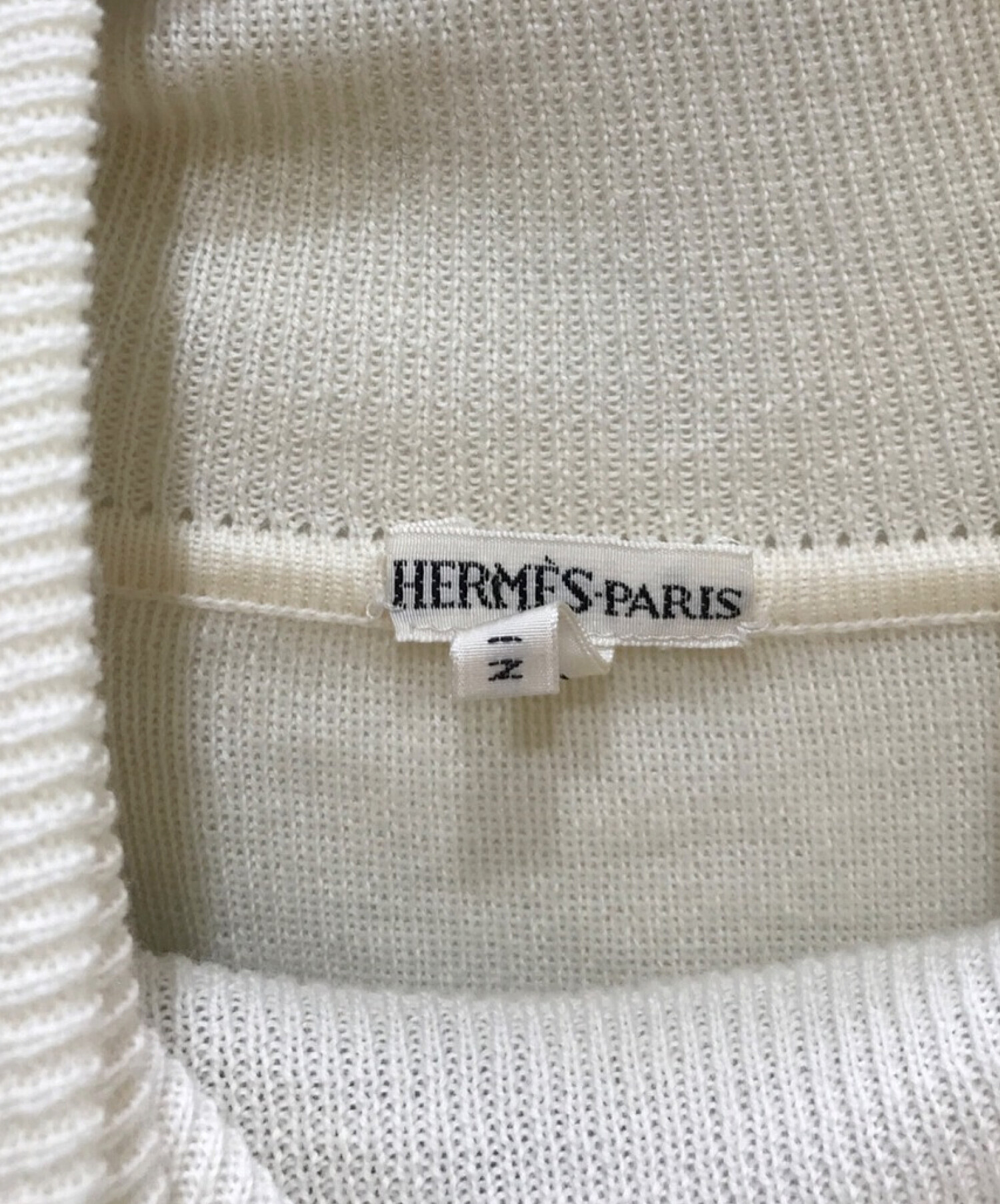 中古・古着通販】HERMES (エルメス) シルク切替タートルネックニット