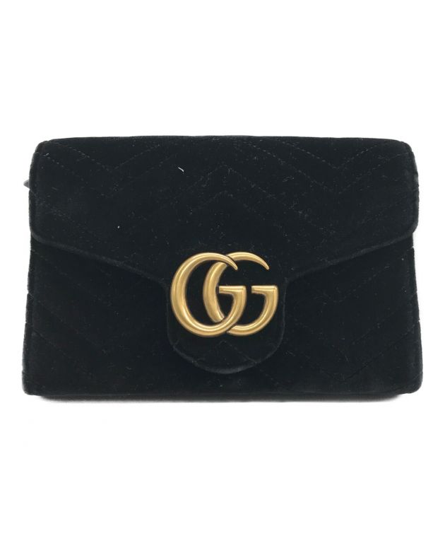 中古・古着通販】GUCCI (グッチ) GGマーモント チェーンウォレット ショルダーバッグ/474575 ブラック｜ブランド・古着通販  トレファク公式【TREFAC FASHION】スマホサイト